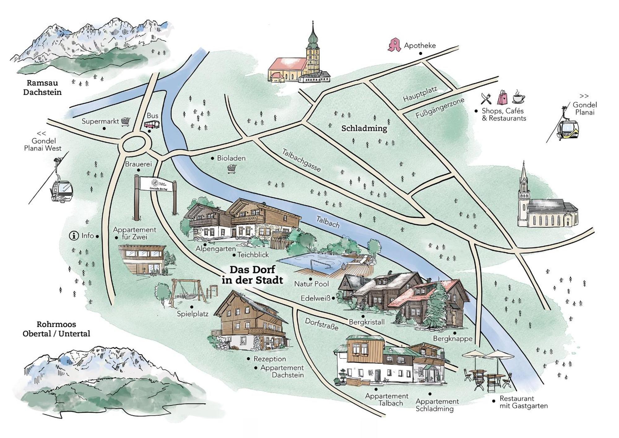 Das Dorf In Der Stadt Шладминг Екстериор снимка